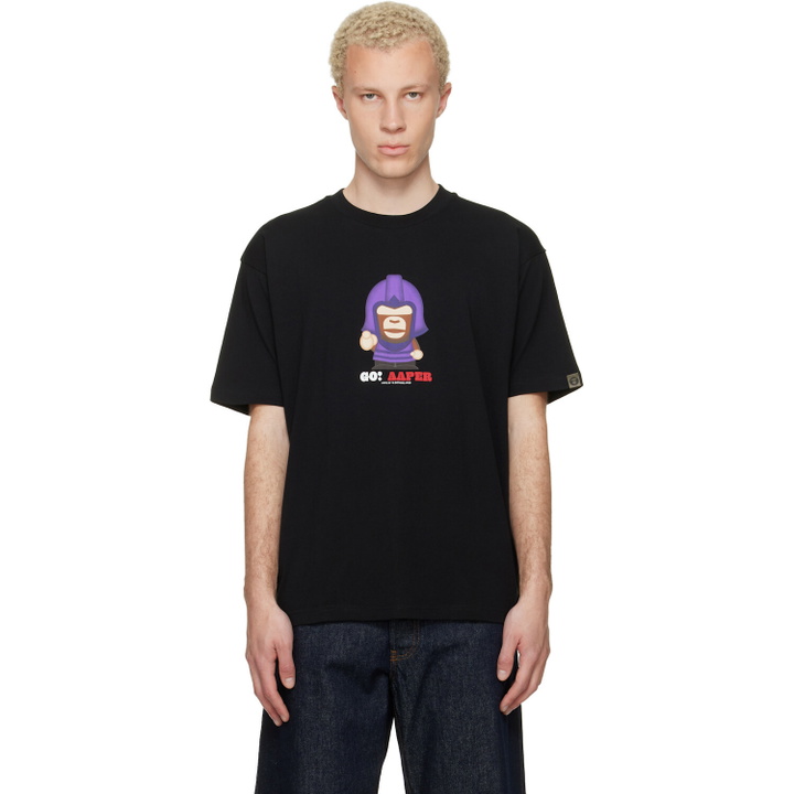 Photo: AAPE by A Bathing Ape Black 'AAPER' T-shirt