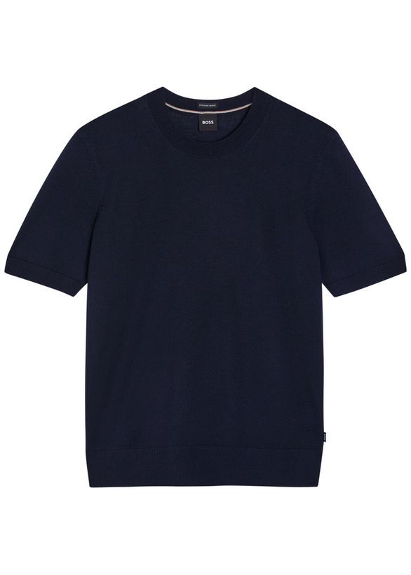 Photo: Boss Fine-knit Wool T-shirt Navy