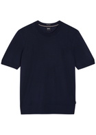 Boss Fine-knit Wool T-shirt Navy