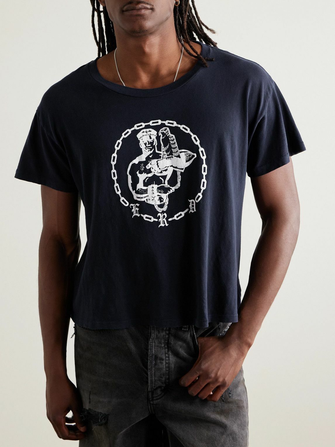 Enfants Riches Déprimés - Chain Logo-Print Cotton-Jersey T-Shirt Enfants Riches Déprimés - Chain Logo-Print Cotton-Jersey T-Shirt