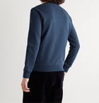 A.P.C. - Rufus Logo-Embroidered Loopback Cotton-Jersey Sweatshirt - Blue