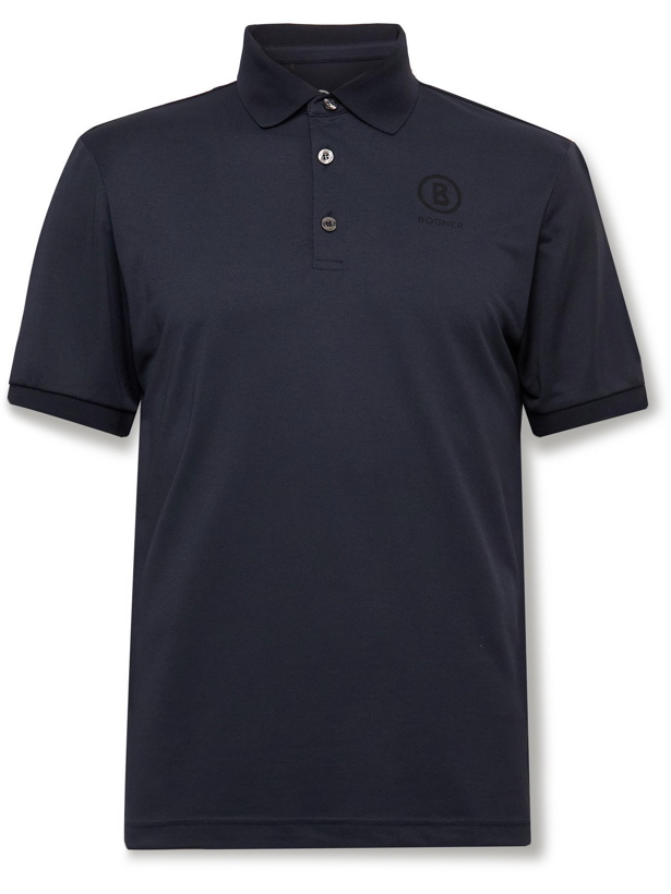 Photo: Bogner - Daniel Logo-Print Jersey Golf Polo Shirt - Blue