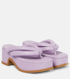 Dries Van Noten - Leather platform thong sandals