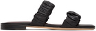 Staud Black Maya Ruched Sandals