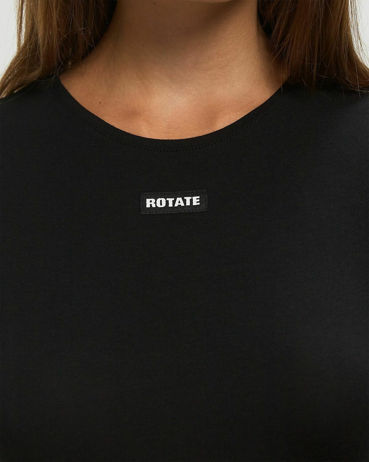 ROTATE Birger Christensen SHORT SLEEVE TEE Black Womens Shirts & Blouse
