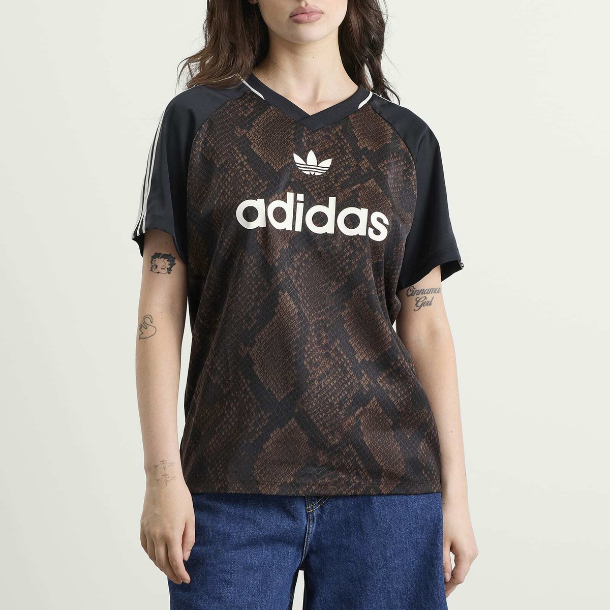 Adidas Women's Satin Jersey in Earth Strata/Aurora Coffee