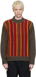 YMC Red & Brown Bluto Sweater