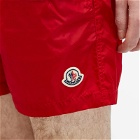 Moncler Men's Logo Swim Shorts in Red