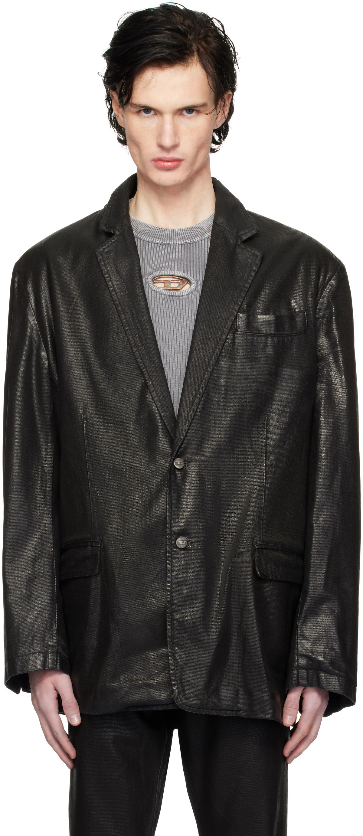 Diesel Black D-Bla Denim Blazer Diesel