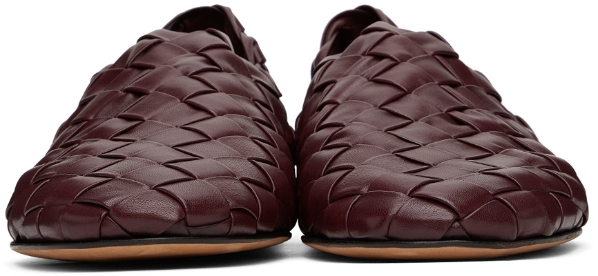 Bottega Veneta Burgundy Intrecciato Slider Loafers Bottega