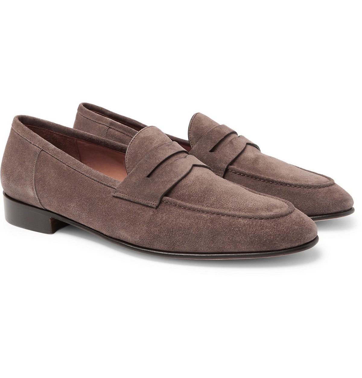 Photo: Ralph Lauren Purple Label - Chessing Suede Penny Loafers - Brown