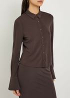 Good American Matte Stretch-jersey top Dark Brown