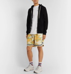 John Elliott - Webbing-Trimmed Floral-Print Mesh Drawstring Shorts - Yellow