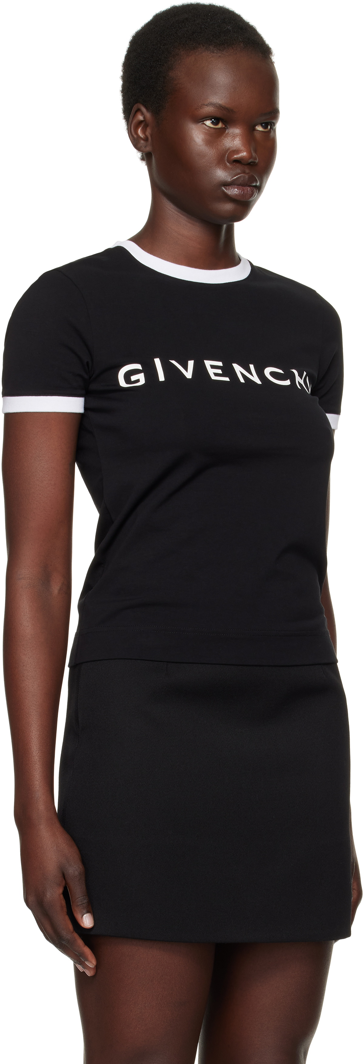 givenchy t shirt dress womens Givenchy Black 'GIVENCHY' Archetype T-shirt Givenchy