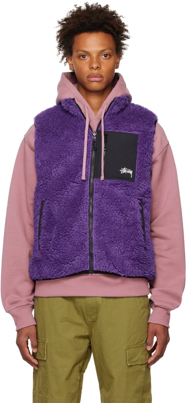 Photo: Stüssy Purple Sherpa Vest