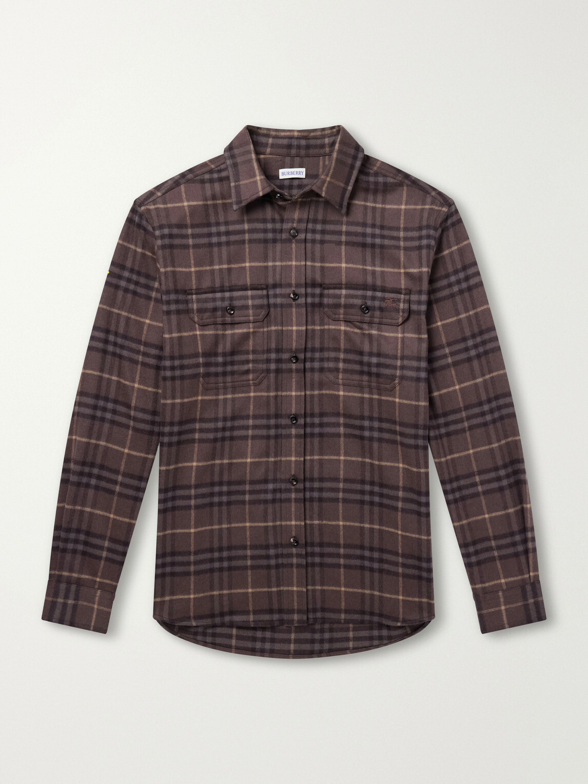 Burberry - Checked Wool-Twill Flannel Shirt - Brown