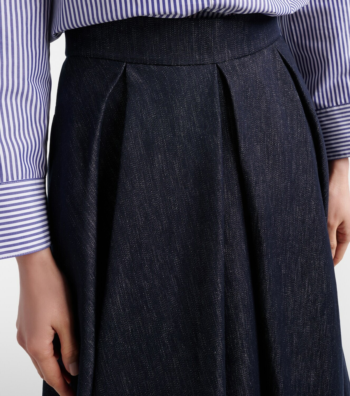 'S Max Mara Pleated denim midi skirt