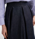 'S Max Mara Pleated denim midi skirt