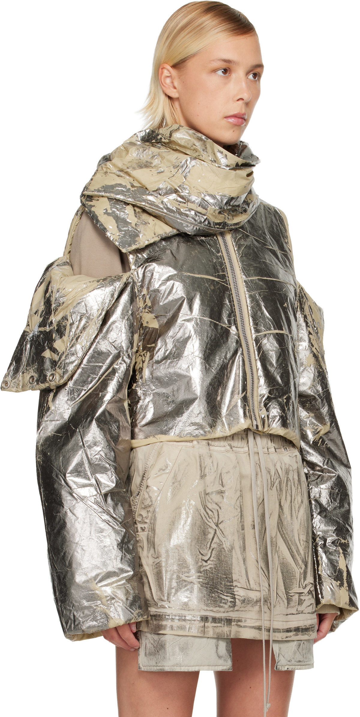 Rick Owens DRKSHDW Silver Concordians Convertible Jacket Rick