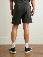 RRR123 - Gymbag Frayed Logo-Print Embroidered Cotton-Jersey Shorts - Black