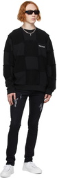 Marcelo Burlon County of Milan Black Checkboard Sweatshirt