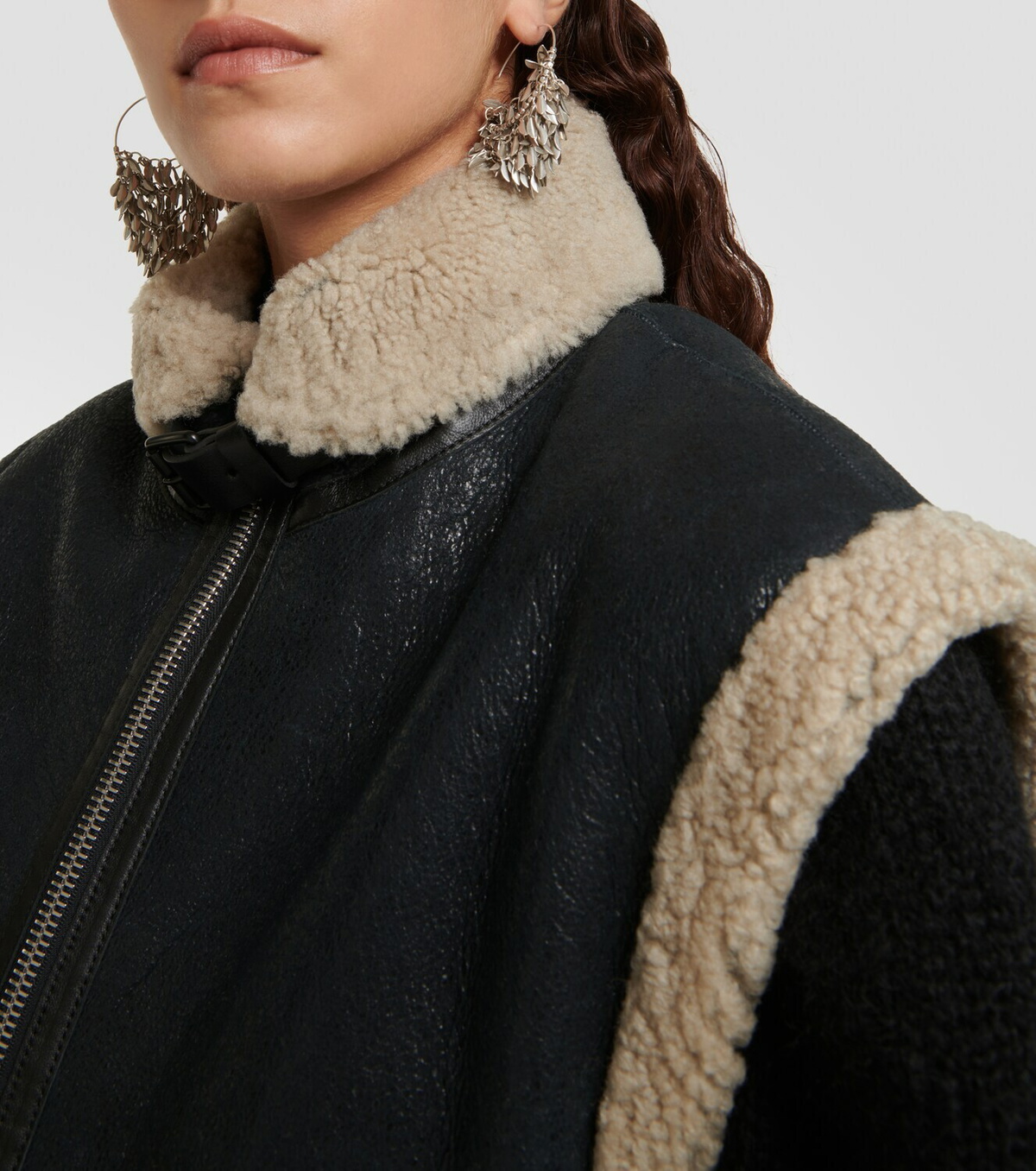 Isabel Marant Aviel leather and shearling vest Isabel Marant