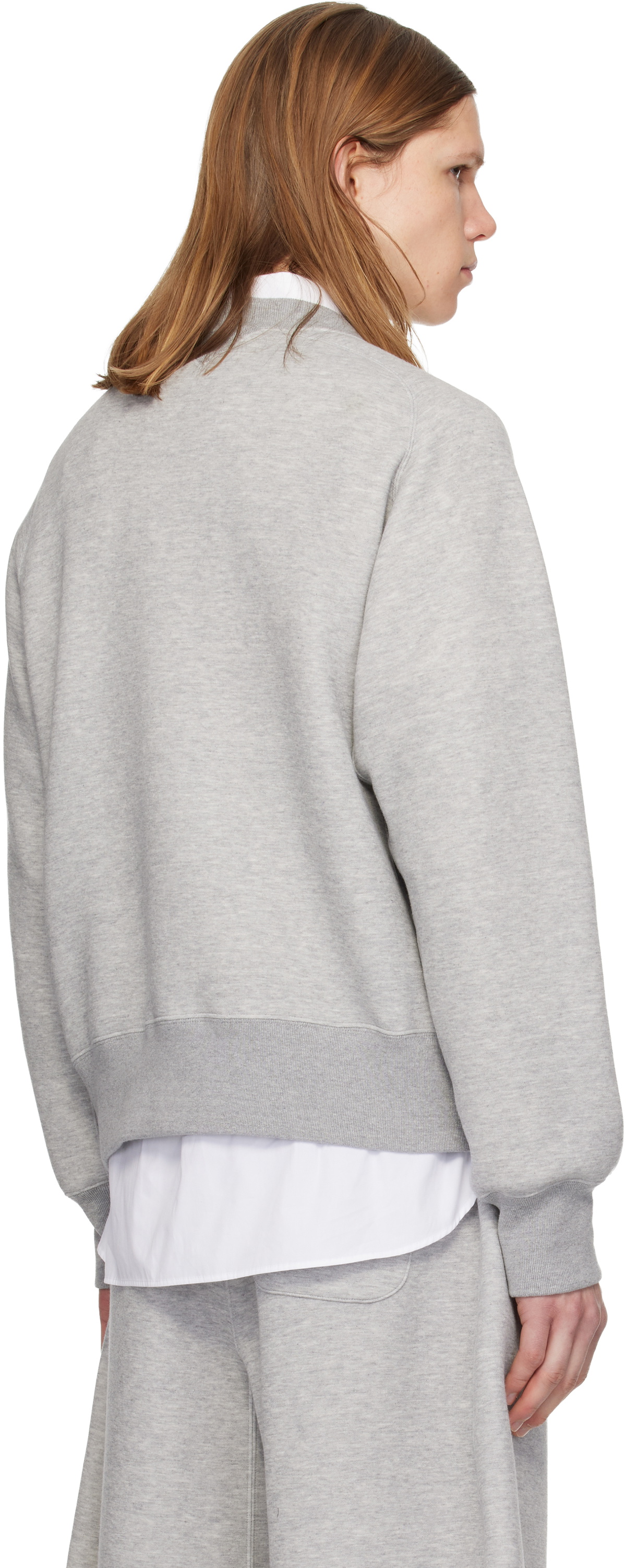 sacai Gray Sponge Pullover Sweatshirt