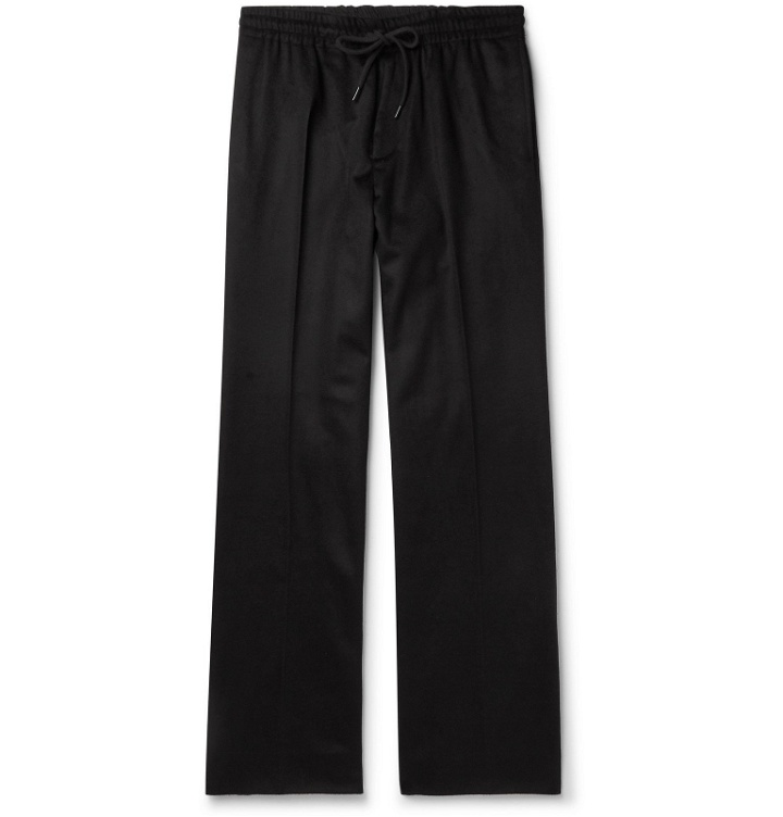Photo: Undercover - Black Wide-Leg Cashmere Drawstring Trousers - Black