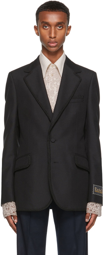 Photo: Gucci Black Ouverture Mohair Tailored Blazer