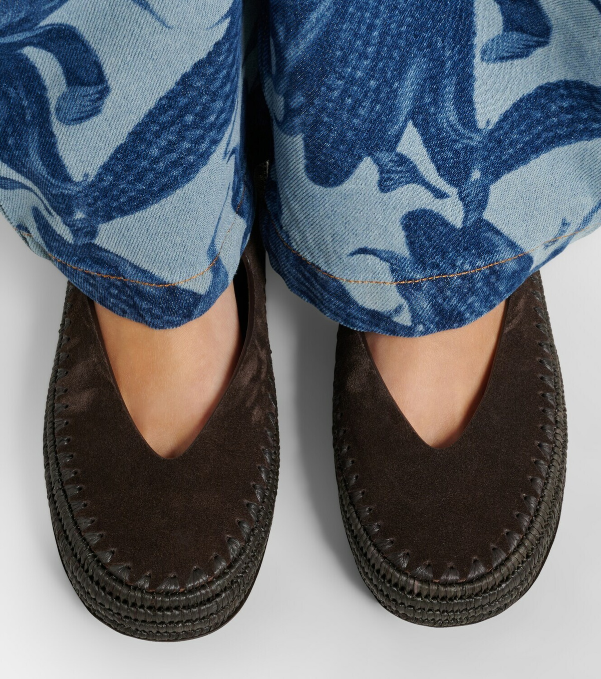 Loewe Paula's Ibiza Rio suede Mary Jane flats