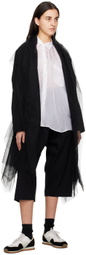 Black Comme des Garçons White Asymmetric Shirt