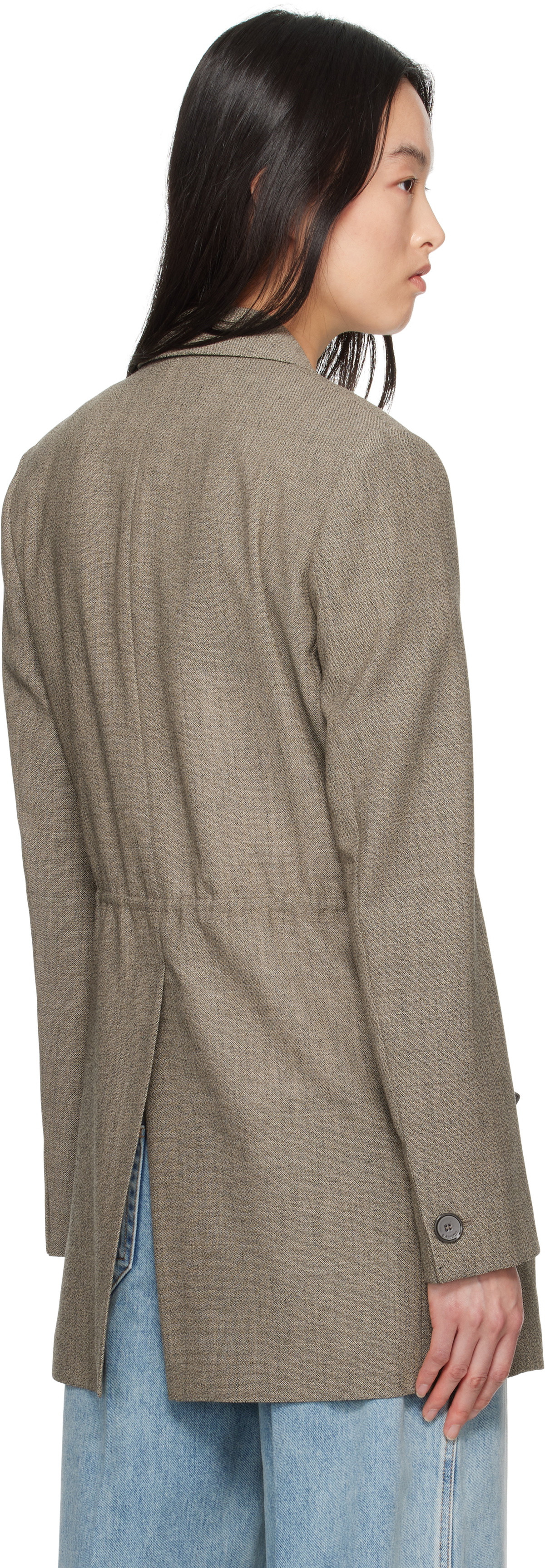 Lanvin Brown Belted Wool Blazer