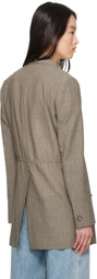 Lanvin Brown Belted Wool Blazer