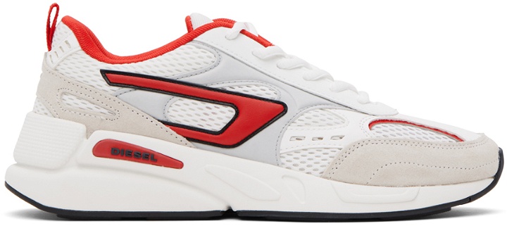 Photo: Diesel White & Red S-Serendipity Sport Sneakers