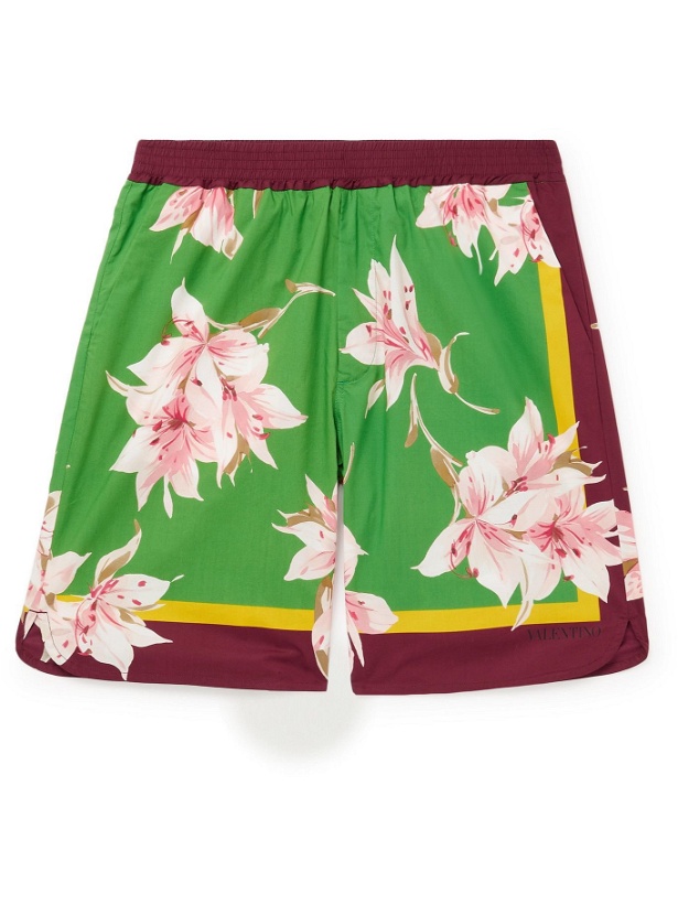 Photo: VALENTINO - Wide-Leg Floral-Print Cotton Bermuda Shorts - Multi