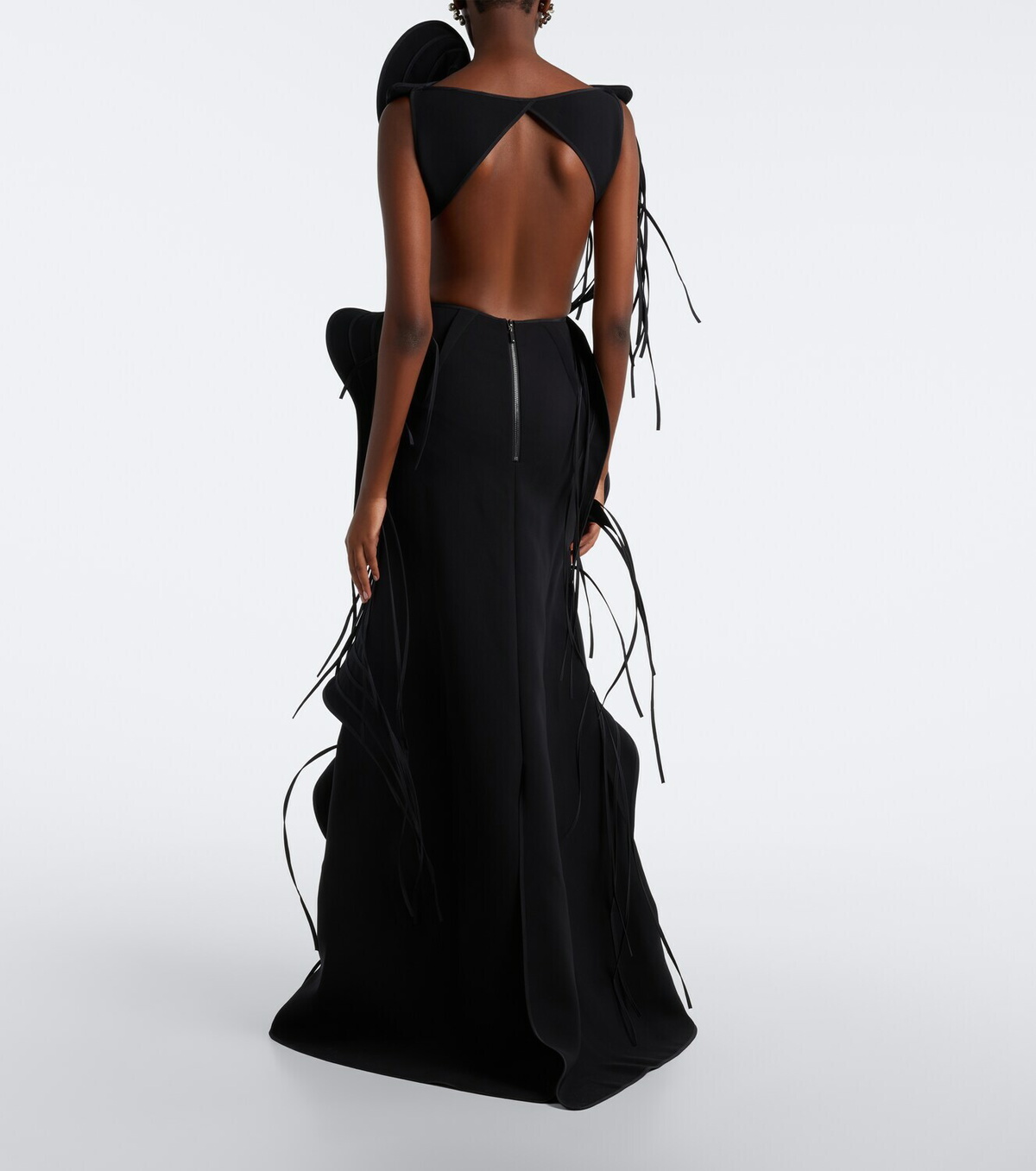Maticevski Furiosa fringed appliqué gown