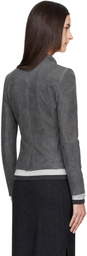 St. Agni Gray Suede Moto Jacket