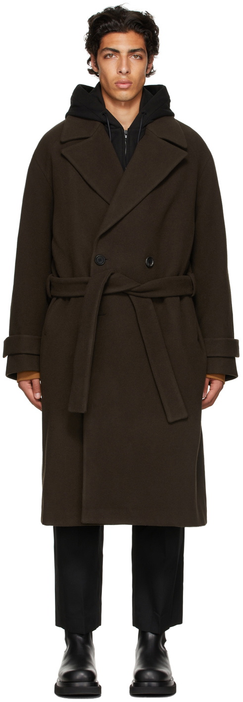 Juun.J Brown Wool Layered Coat Juun.J