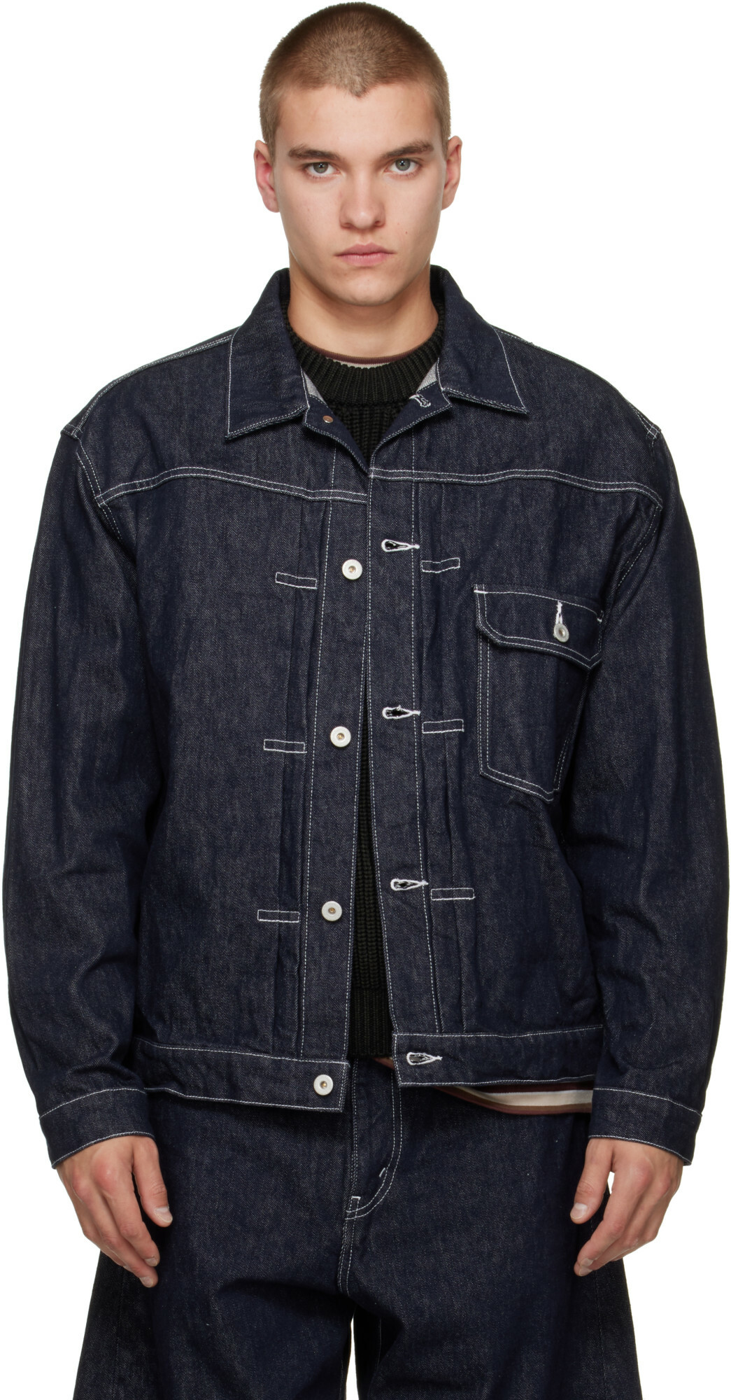 Comme des Garçons Homme Navy Reactive Denim Jacket
