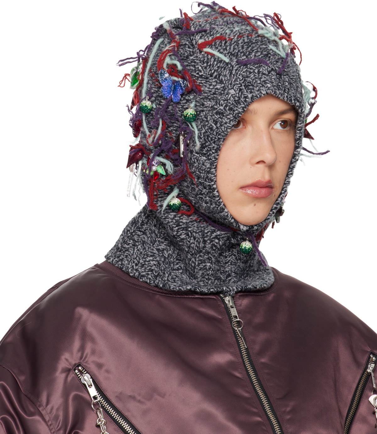 Chopova Lowena Gray Washed Up Balaclava