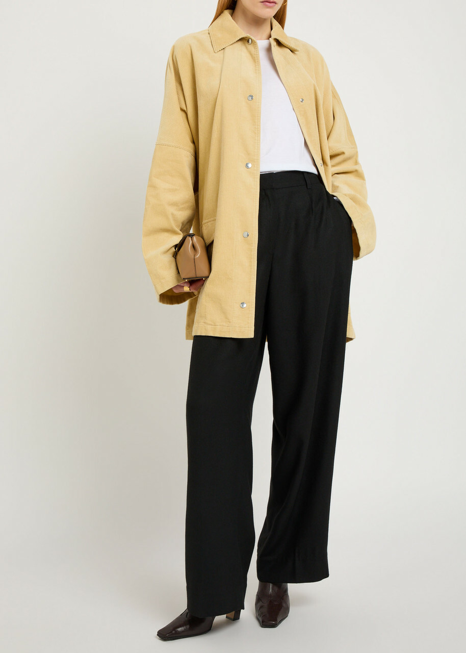 Toteme Straight-leg Flannel Trousers Black