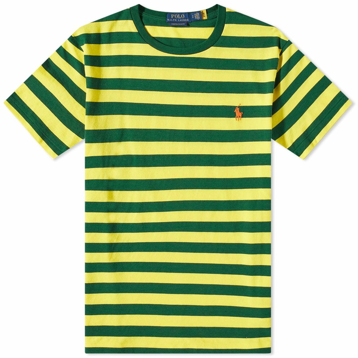 Photo: Polo Ralph Lauren Men's Stiped T-Shirt in Lemon Crush/New Forest