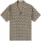 Valentino Men's Logo Vacation Shirt in Iconograph Beige/Nero