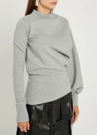 A.W.A.K.E Mode Draped Cotton Sweatshirt Grey