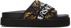 Versace Jeans Couture Black Regalia Baroque Sandals