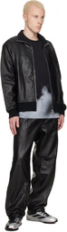 Y-3 Black A-Type Firebird TT Leather Jacket