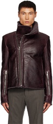 Rick Owens Purple Bauhaus Shearling Jacket