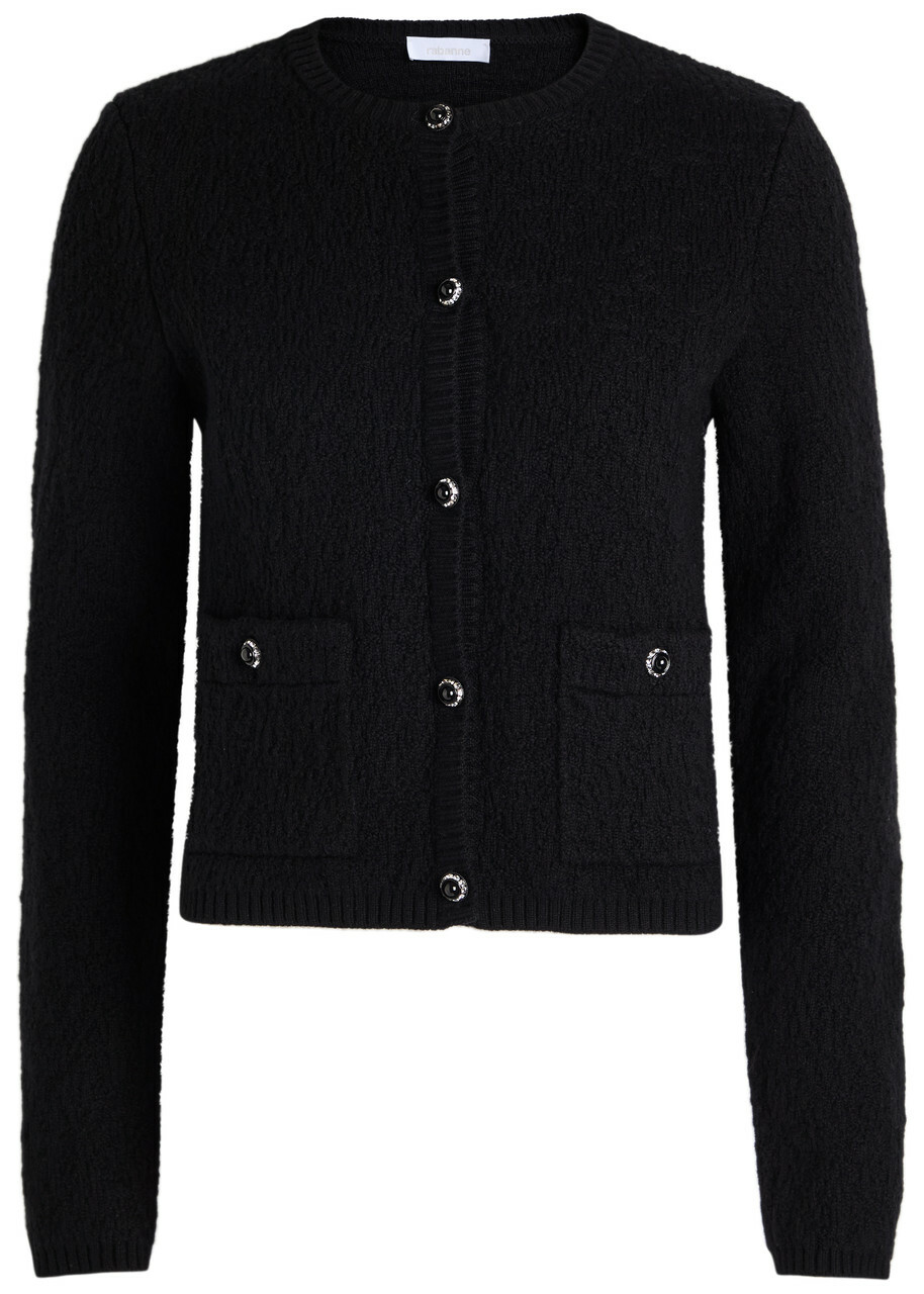 Rabanne Wool and Cashmere-blend Cardigan Black