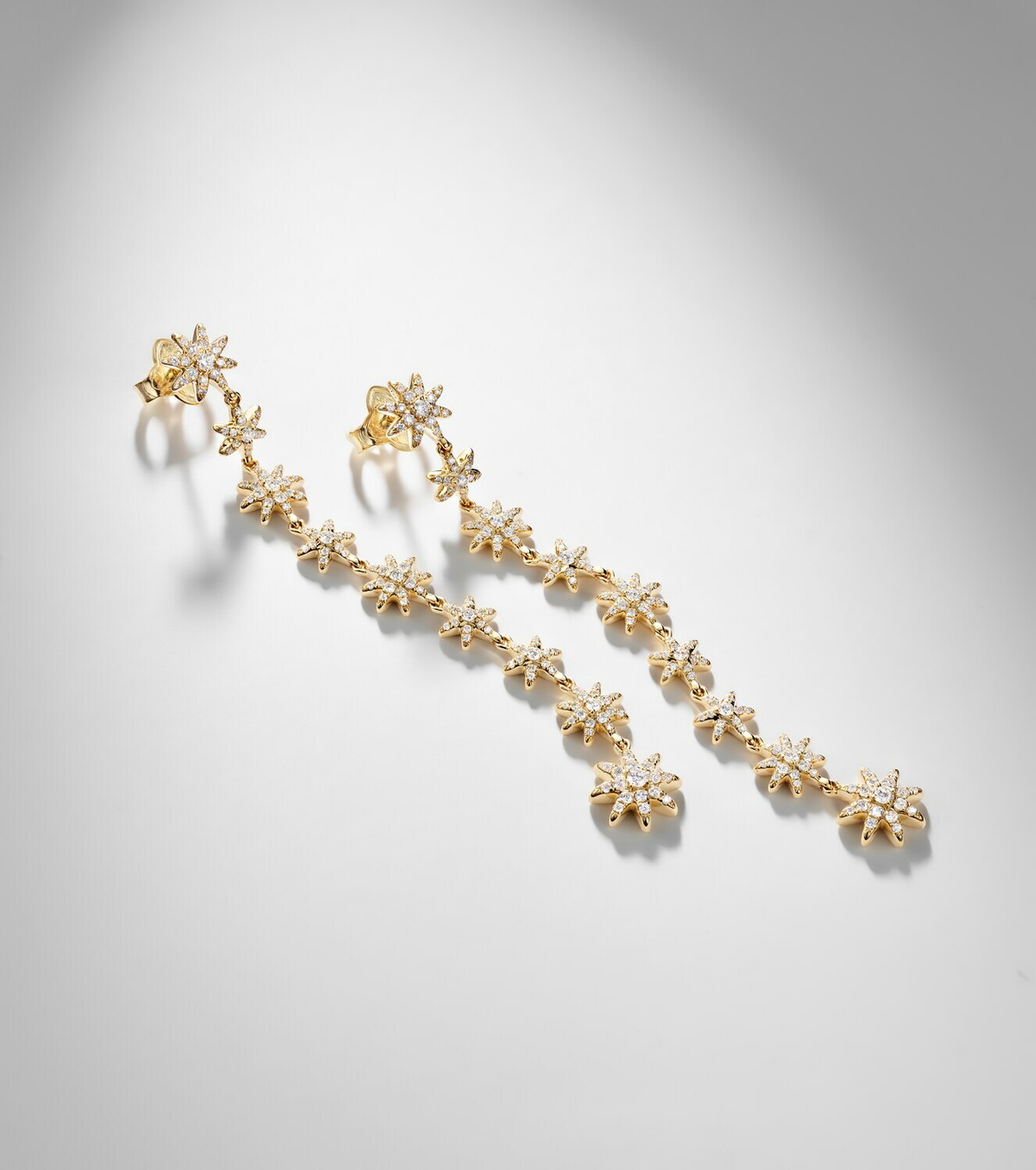 David Yurman Starburst 18kt gold drop earrings with diamonds