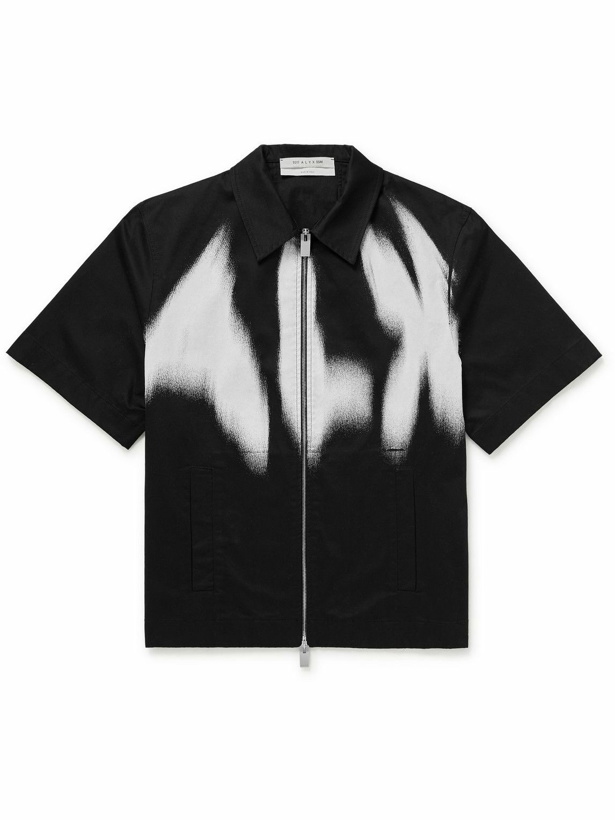 Photo: 1017 ALYX 9SM - Logo-Print Cotton-Blend Zip-Up Shirt - Black